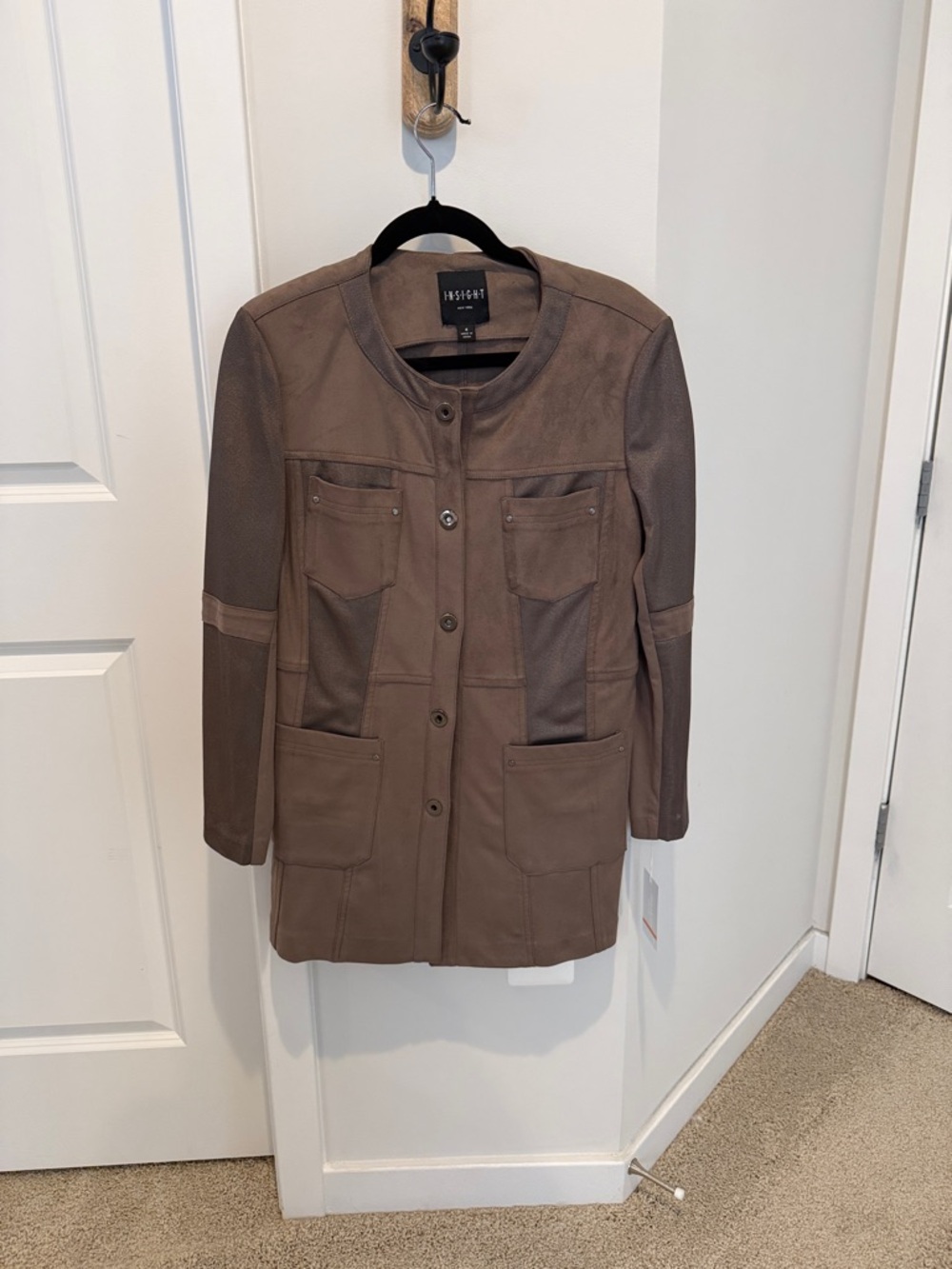 Insight Taupe-Brown Long Utility Blazer